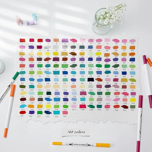 Ohuhu Maui (marcador acuarelable): Punta pincel & punta extra fina - Set 160 colores - Letters by Jess Shop