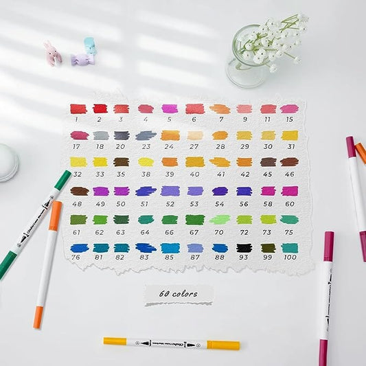 Ohuhu Maui (marcador acuarelable): Punta pincel & punta extra fina - Set 60 colores - Letters by Jess Shop