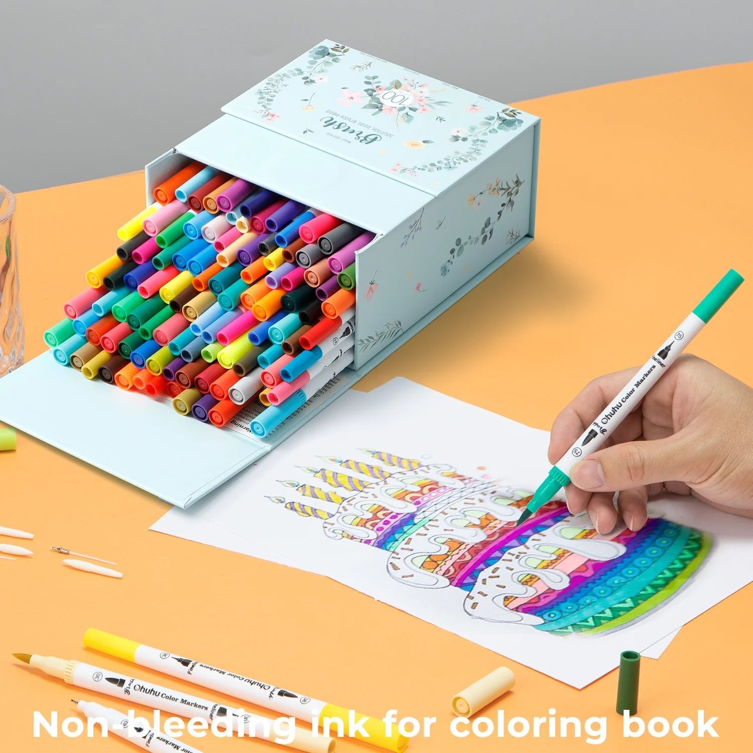 Ohuhu Maui (marcador acuarelable): Punta pincel & punta extra fina - Set de 100 colores - Letters by Jess Shop