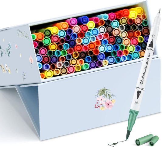 Ohuhu Maui (marcador acuarelable): Punta pincel & punta extra fina - Set de 120 colores - Letters by Jess Shop