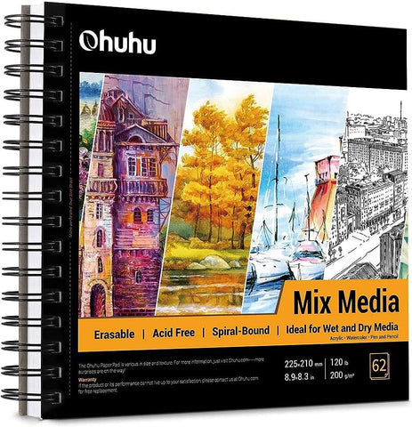 Ohuhu Mix Media Pad (22.5 x 21 cm, 62 hojas) OHUHU