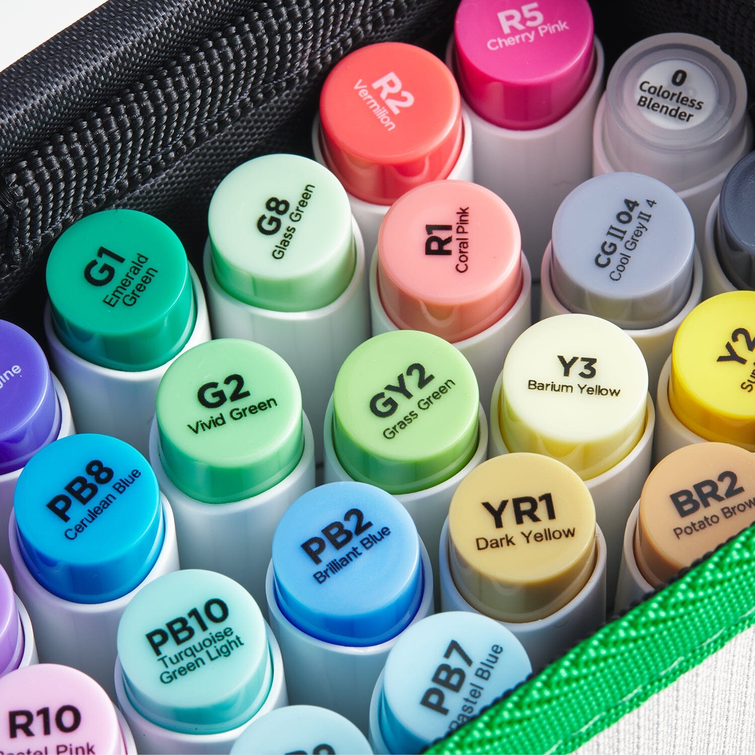 Ohuhu (New Packing) Set de 24 marcadores de alcohol en colores básicos + blender, punta brush y biselada OHUHU