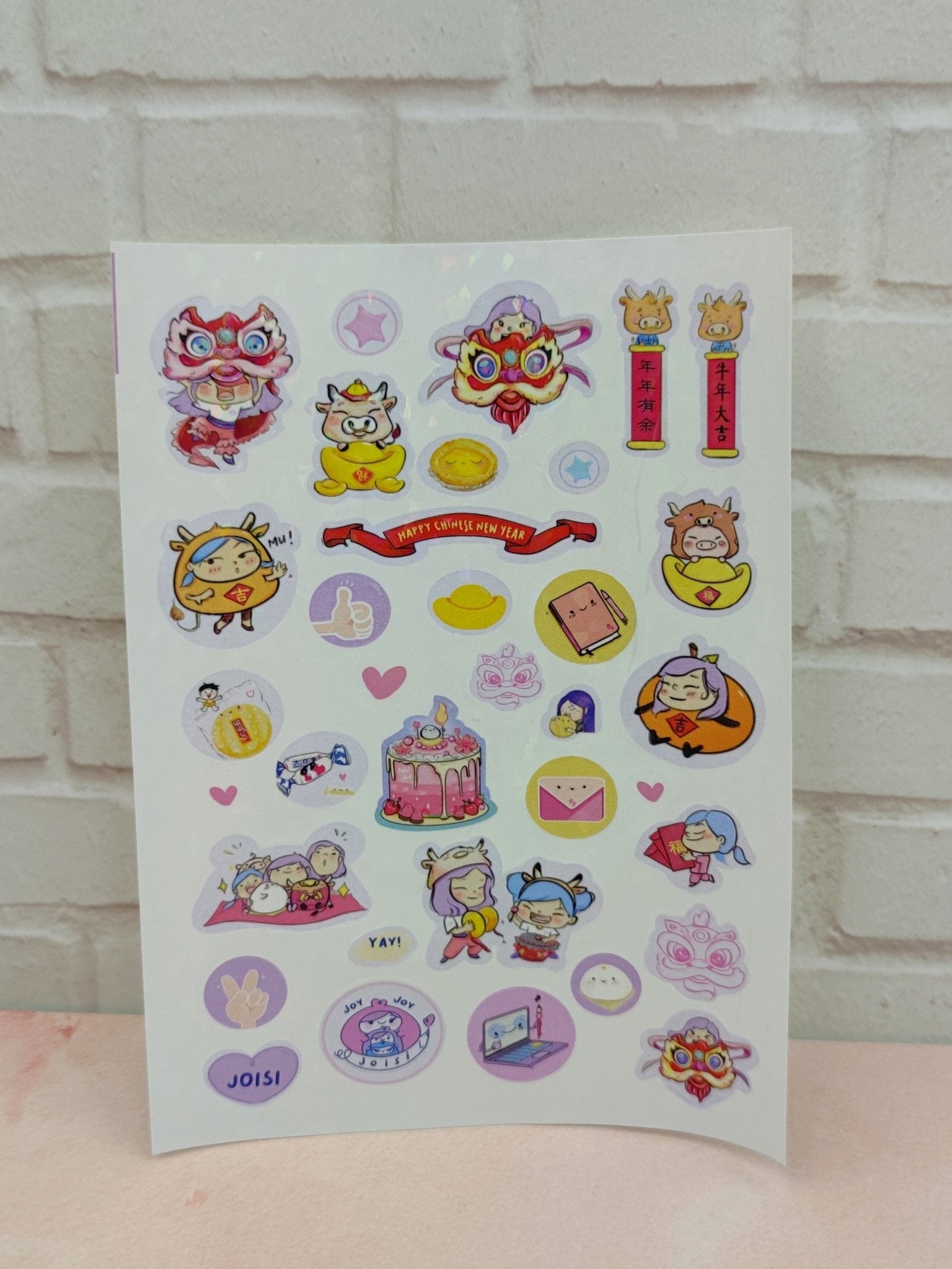 Pack Stickers x 3 Asian mix - Letters by Jess Shop