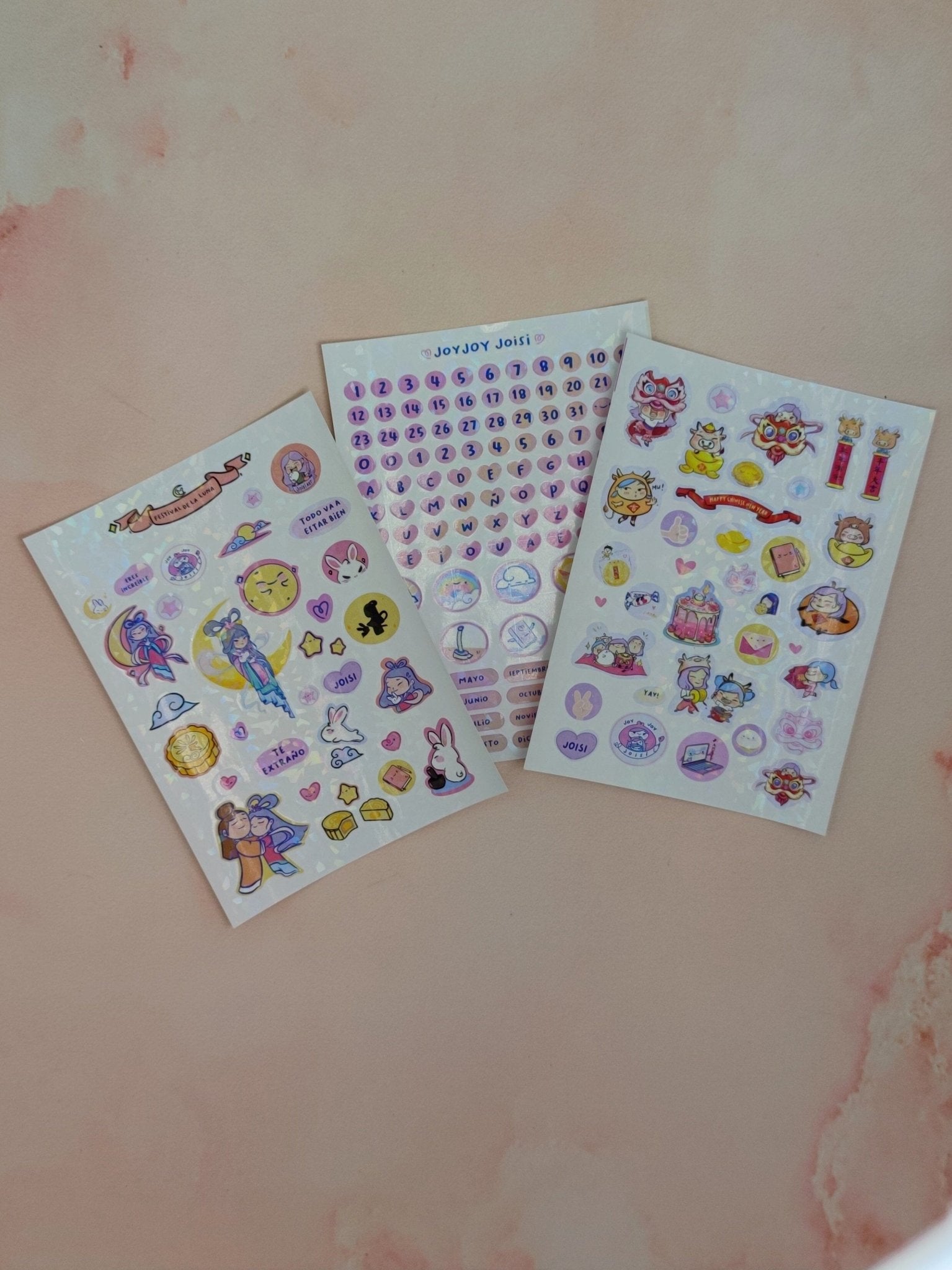 Pack Stickers x 3 Asian mix - Letters by Jess Shop