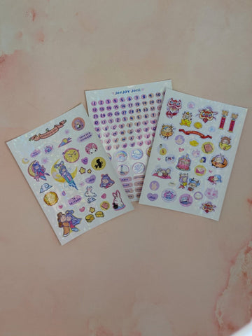 Pack Stickers x 3 Asian mix - Letters by Jess Shop