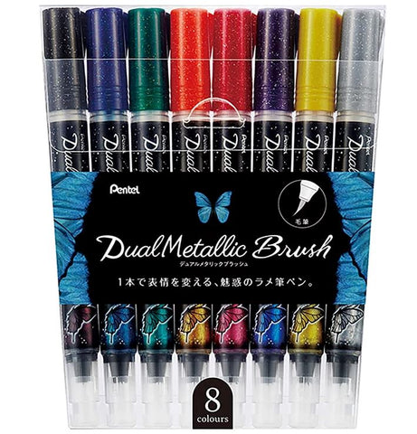 Pentel Hybrid Dual Metallic - Brush Pen con tinta metálica - Letters by Jess Shop