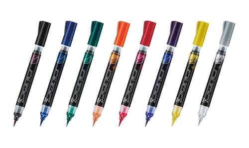 Pentel Hybrid Dual Metallic - Brush Pen con tinta metálica Pentel