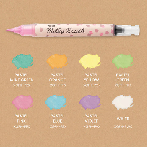 Pentel Milky Brush - Set x8 colores Pentel