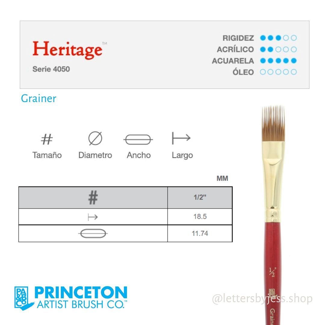 Pincel Princeton HERITAGE - GRAINER - Letters by Jess Shop