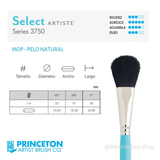 Pincel Princeton SELECT - BLACK MOP - Letters by Jess Shop
