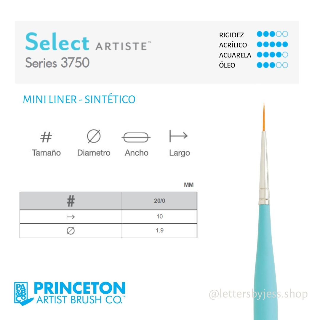 Pincel Princeton SELECT - MINI LINER - Letters by Jess Shop