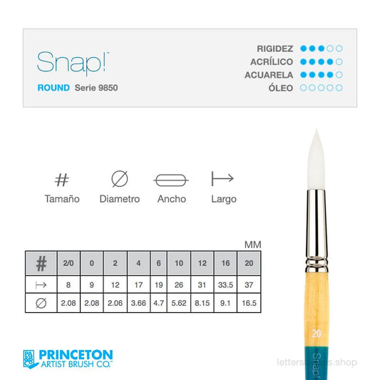 Pincel Princeton SNAP - ROUND - Letters by Jess Shop