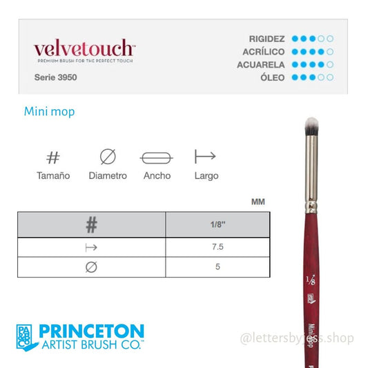 Pincel Princeton VELVETOUCH - MINI MOP - Letters by Jess Shop