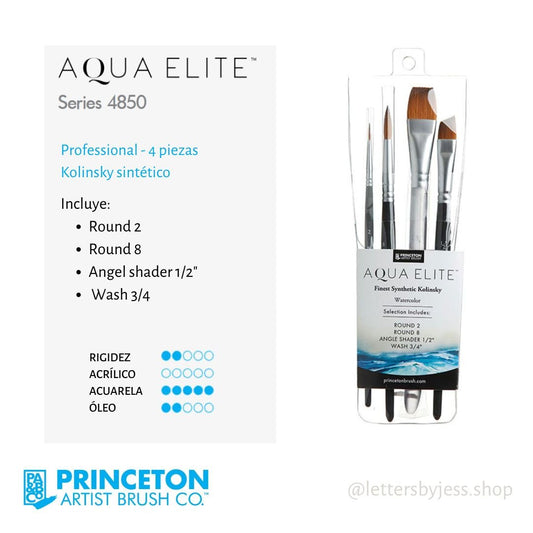 Princeton - SET PROFESIONAL AQUA ELITE - 4 PIEZAS - Letters by Jess Shop