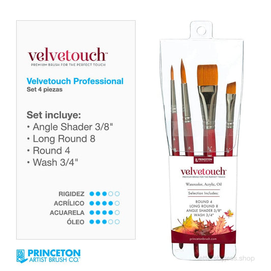 Princeton - SET PROFESIONAL VELVETOUCH - 4 PIEZAS - Letters by Jess Shop