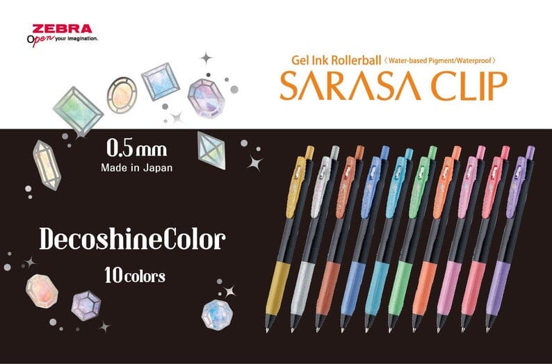 Sarasa Zebra Decoshine Color 0.5mm (10 colores) - Letters by Jess Shop