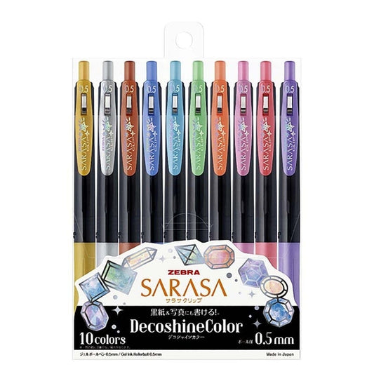 Sarasa Zebra Decoshine Color 0.5mm (10 colores) - Letters by Jess Shop