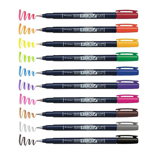 Tombow Fudenosuke x10 - Letters by Jess Shop