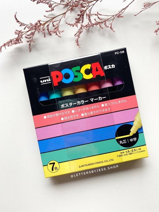 UNIBALL POSCA Pastel - PC-5M Set x7 - Letters by Jess Shop