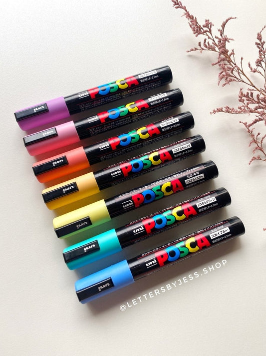 UNIBALL POSCA Pastel - PC-5M Set x7 - Letters by Jess Shop