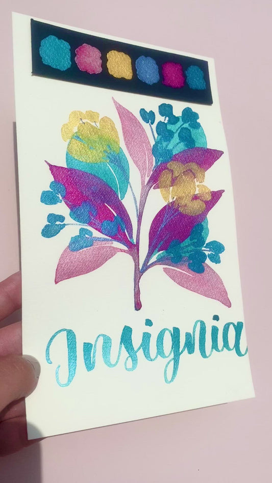 1/2 pastilla individual - Acuarelas metálicas artesanales - Colección Insignia